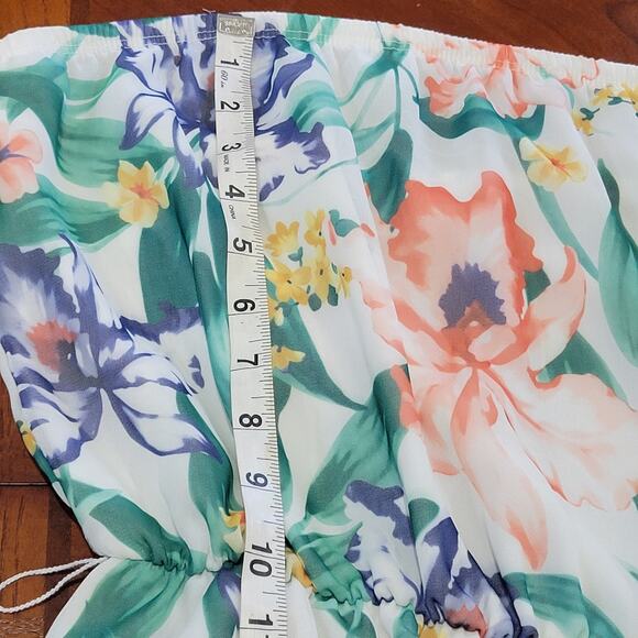 Sweet Pea for New York & Company Strapless Floral M Hi Low Dress Lined No Belt - Picture 6 of 10